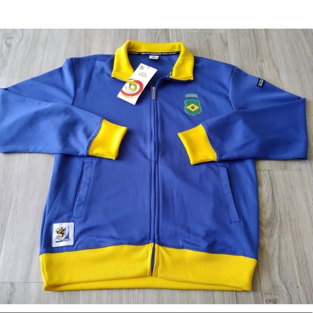 Brazil FIFA Soccer World Cup Blue Jacket Sz Large